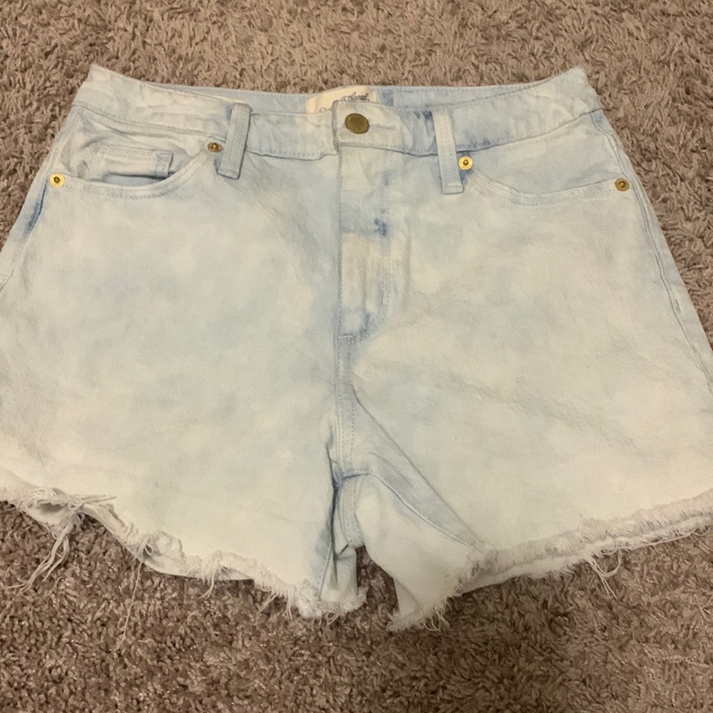 light blue denim shorts